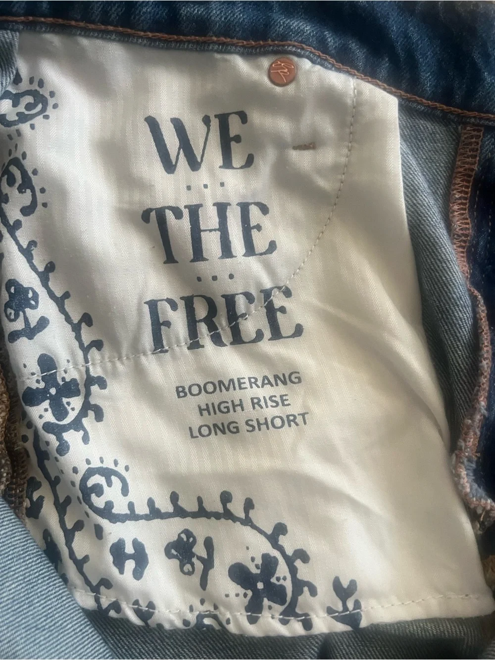 We The Free Boomerang High Rise Long Denim Shorts Size 30